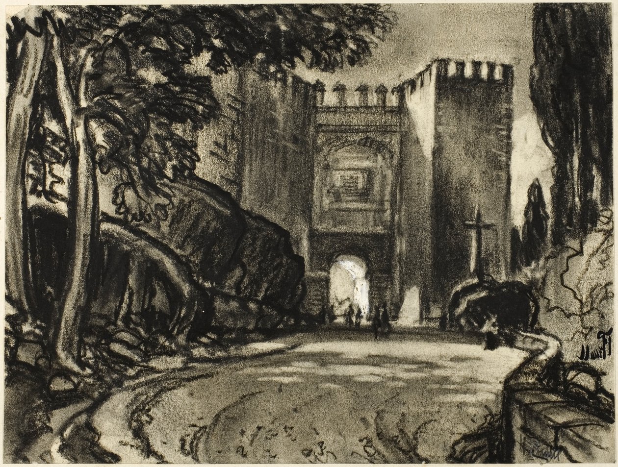 Um Portão de Segóvia de Joseph Pennell