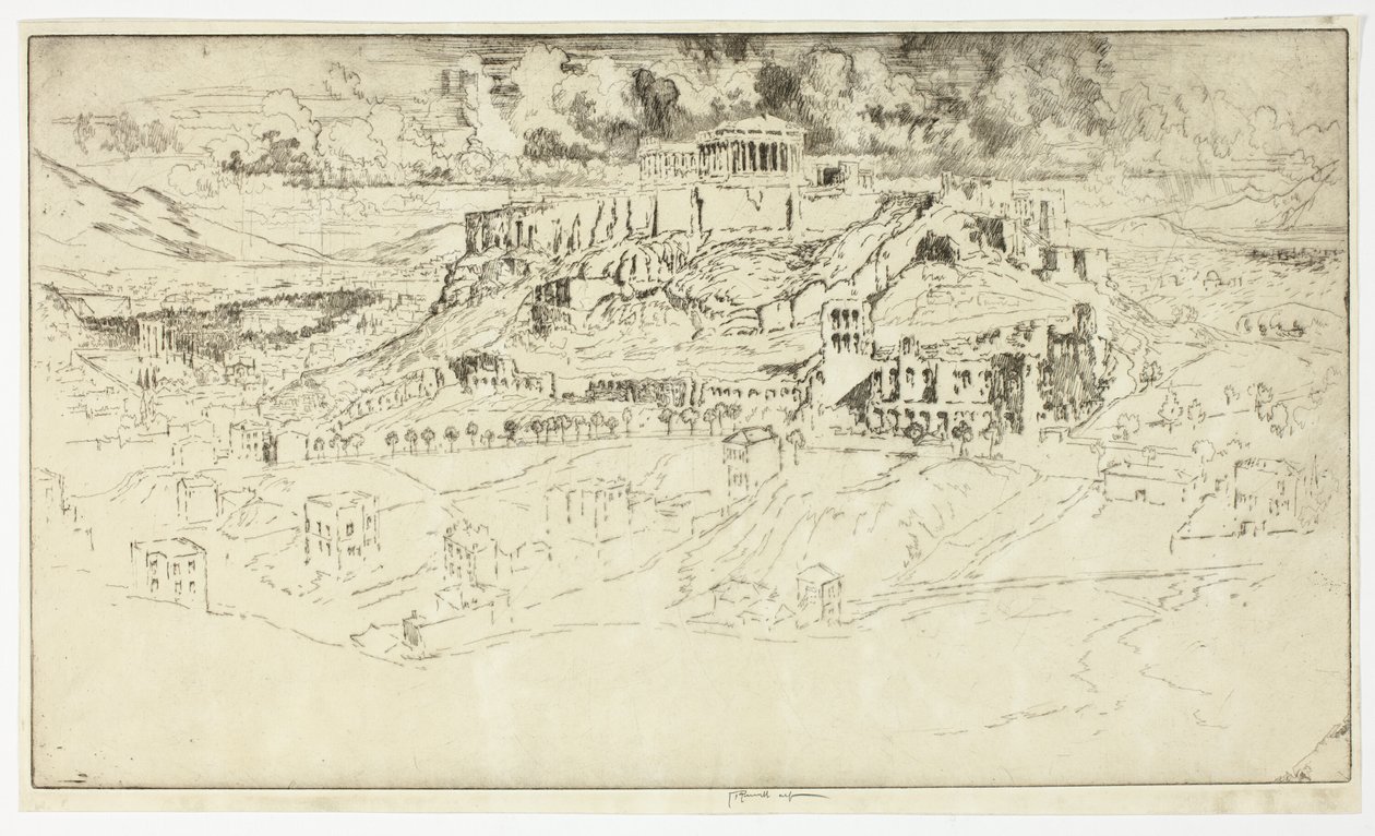 Atenas do túmulo de Philopotes de Joseph Pennell