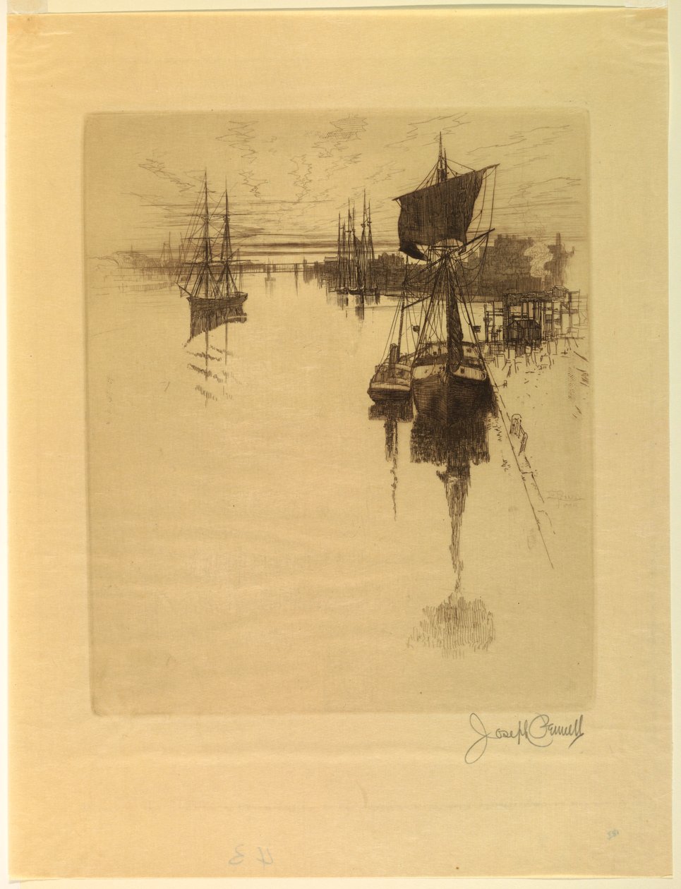 Abaixo da ponte da rua castanha de Joseph Pennell