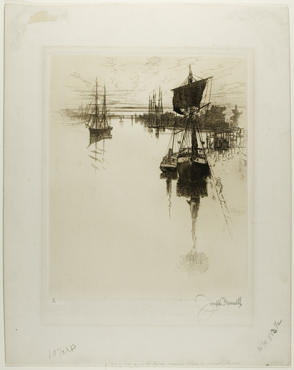 Abaixo da ponte da rua Chestnut, Filadélfia de Joseph Pennell