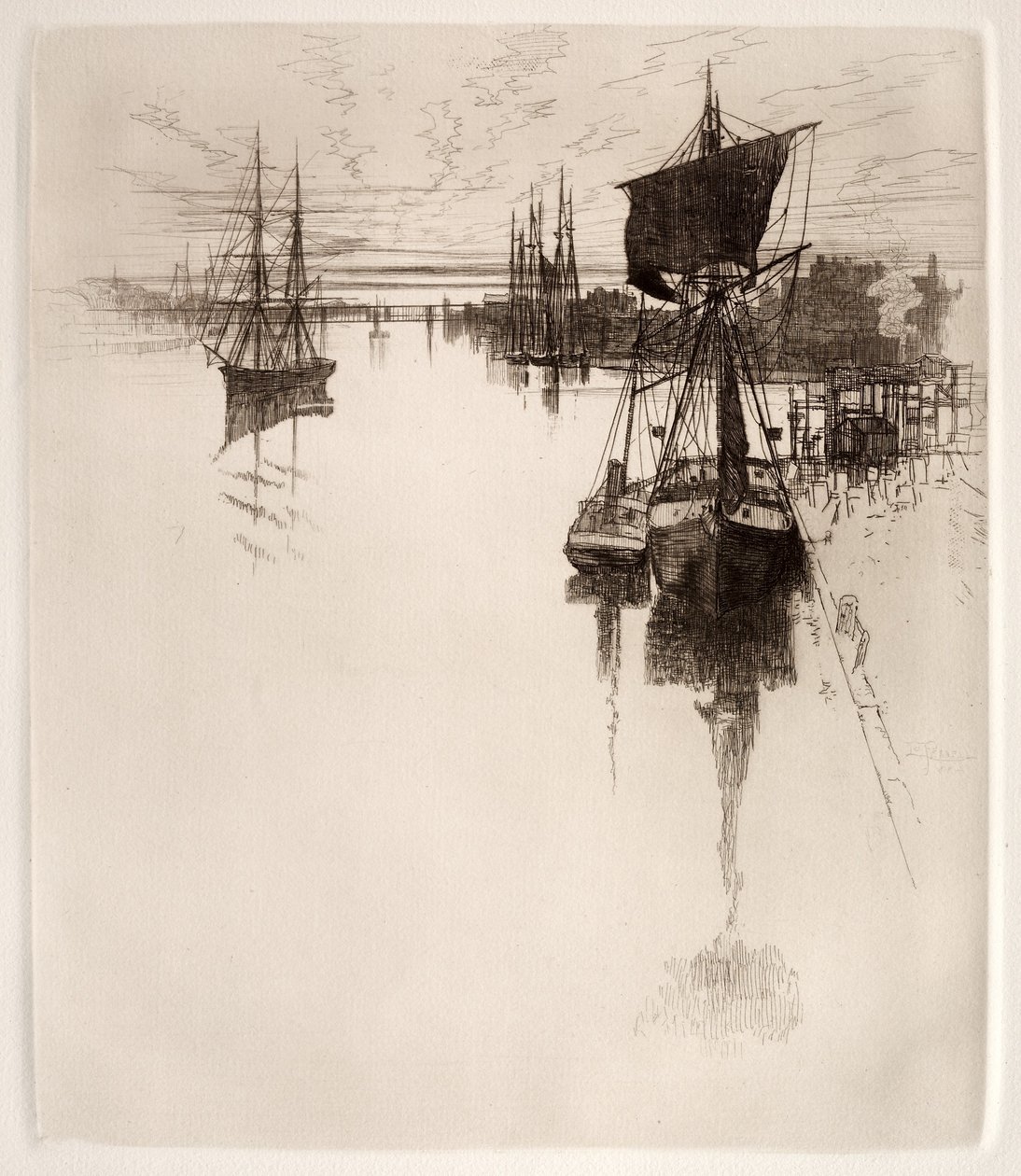 Abaixo da Chestnut Street Bridge, Filadélfia, 1884. de Joseph Pennell