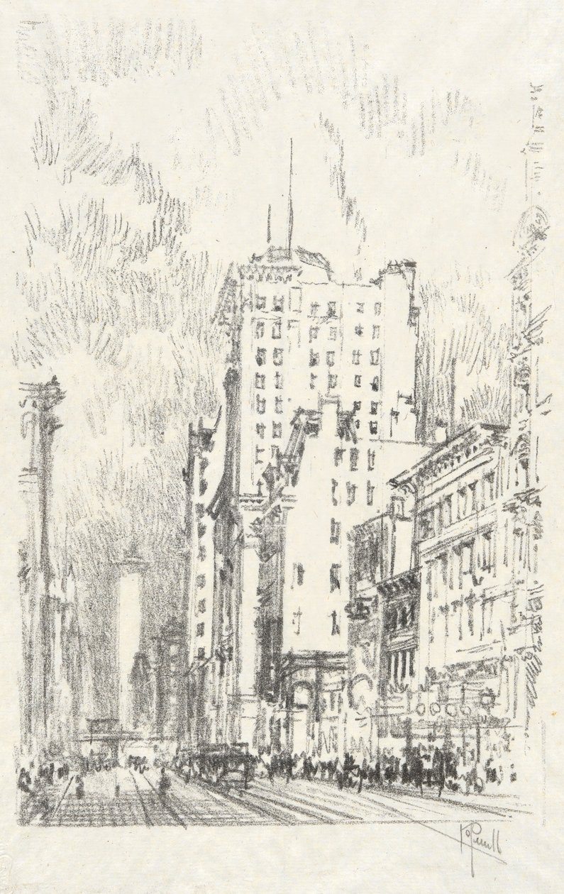 Broadway Above 23rd Street, #11 na colecção do Clube Iconophile de Joseph Pennell