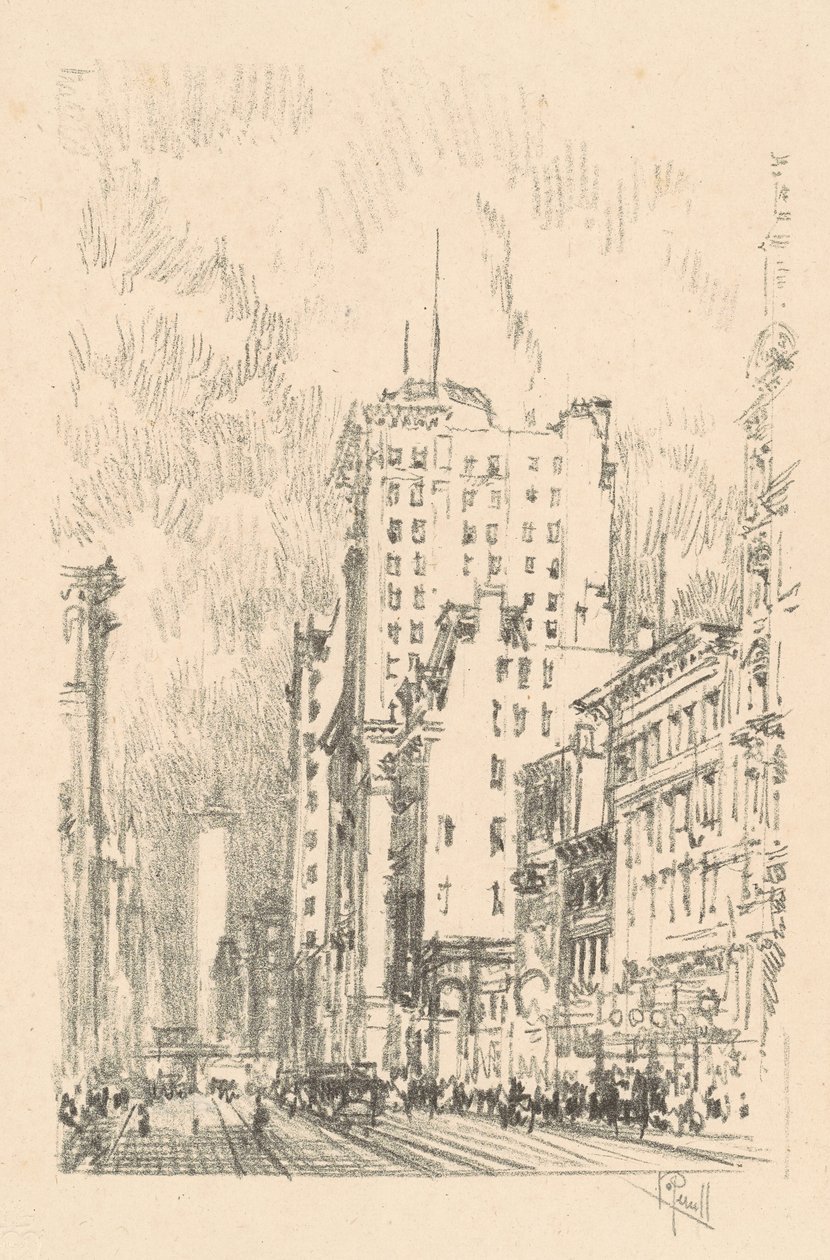 Broadway, acima da rua 23, 1904. de Joseph Pennell