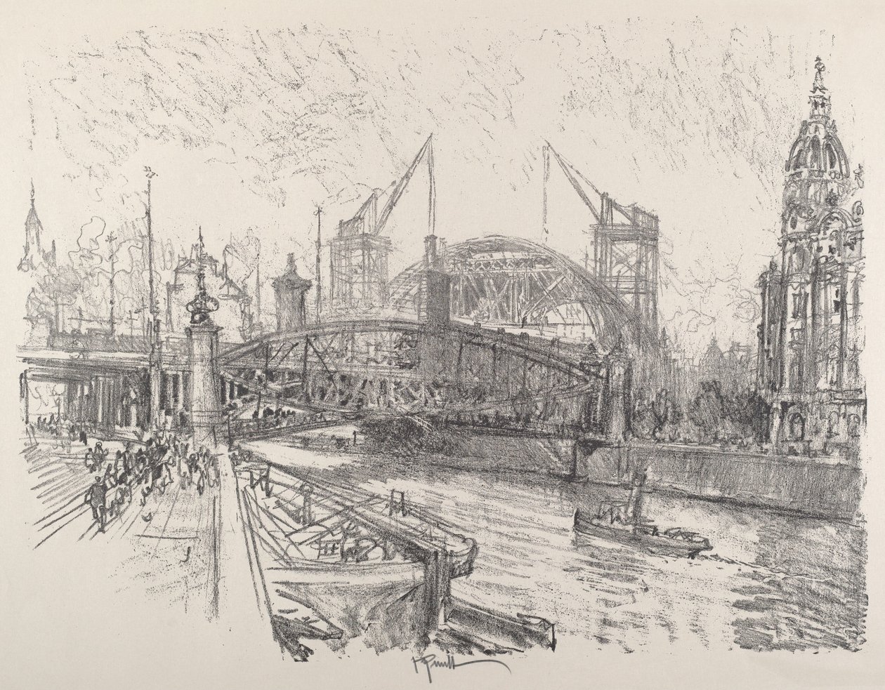 Construindo a Estação Friedrichstrasse de Joseph Pennell
