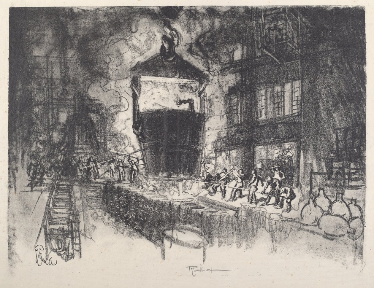 Conchas de fundição, 1917. de Joseph Pennell