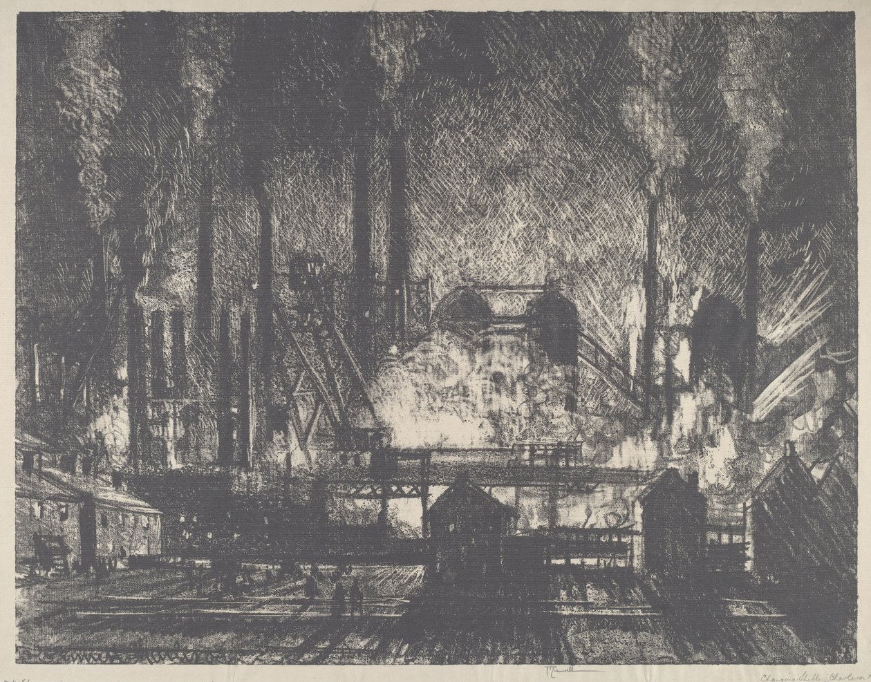 Mudando de turno, Charleroi de Joseph Pennell