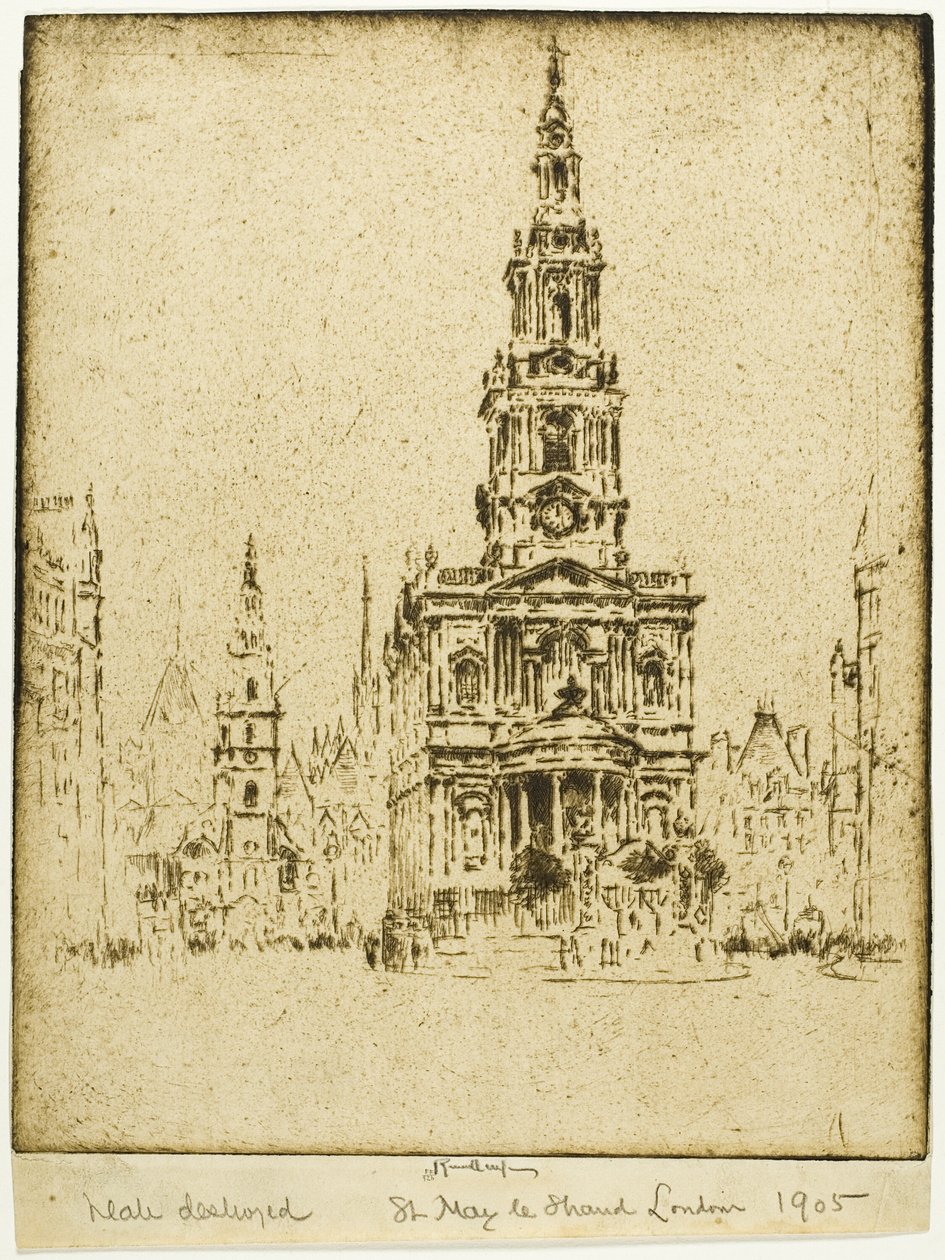 Igreja de Saint Mary-le-Strand de Joseph Pennell