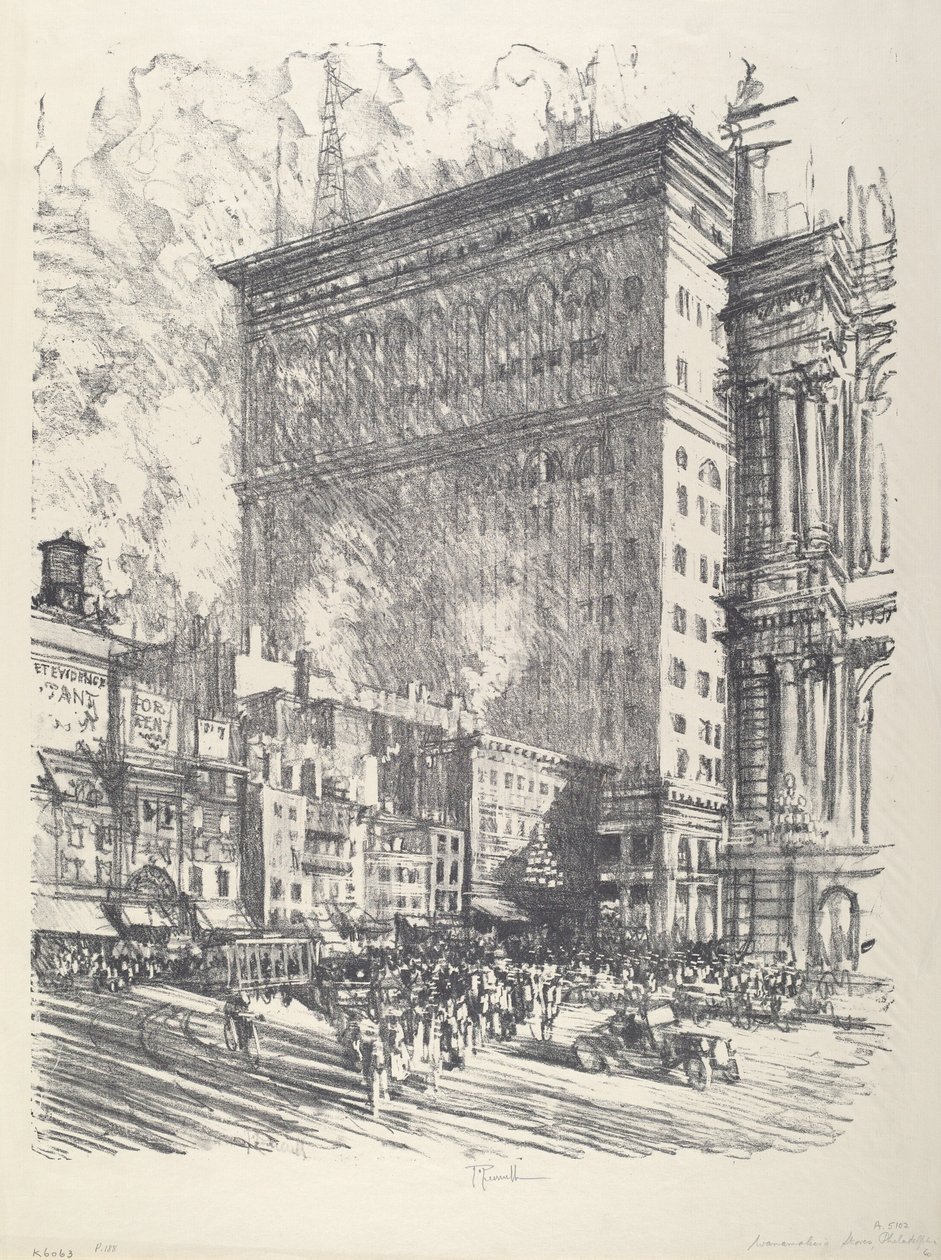 Praça da Prefeitura e Edifício Wanamaker de Joseph Pennell