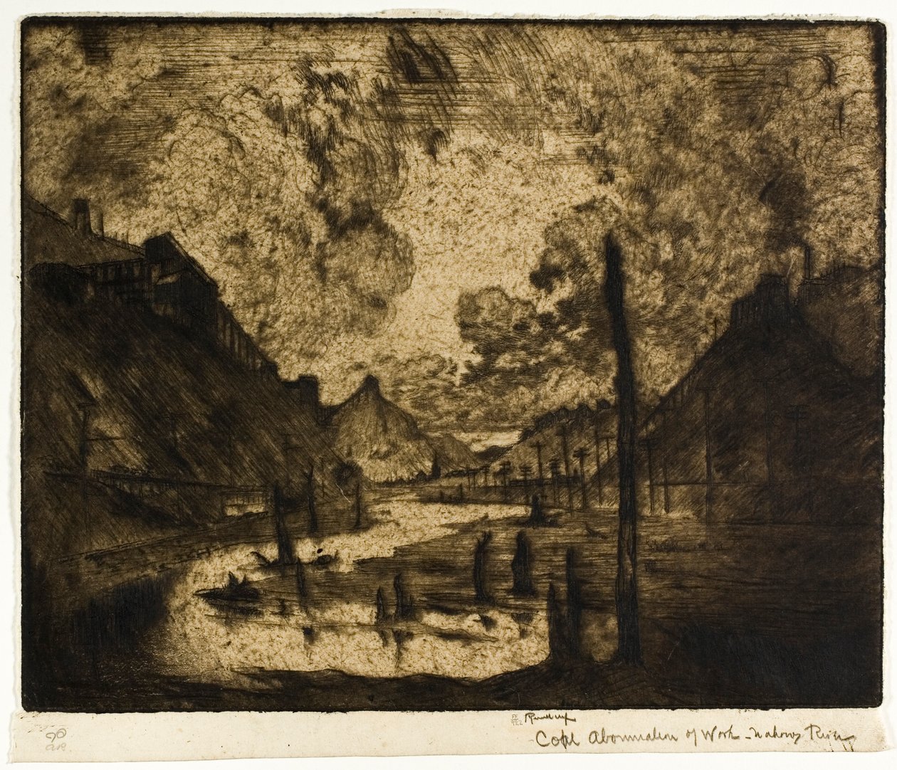 Carvão - Abominação do trabalho, rio Mahanoy de Joseph Pennell