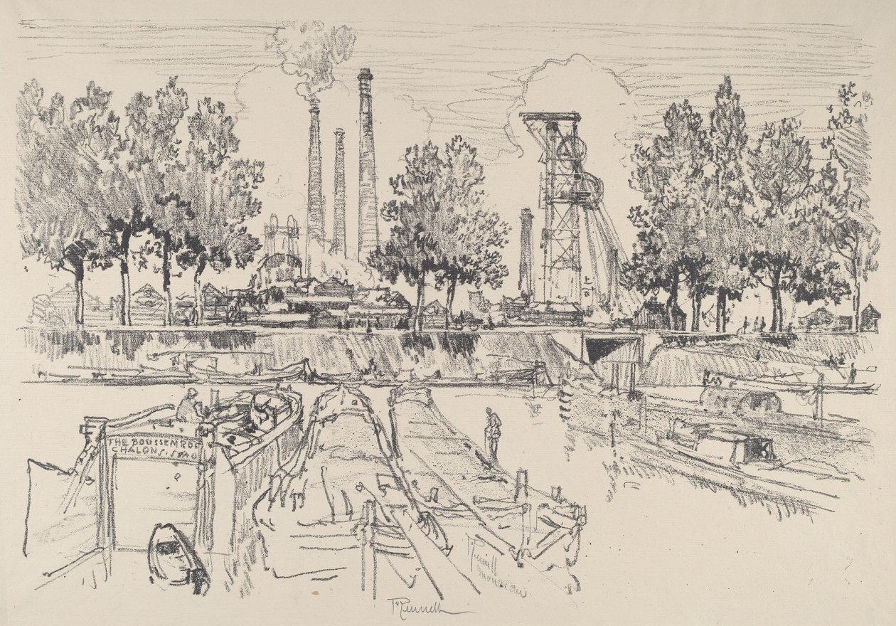 Minas de carvão, Monceau, França de Joseph Pennell