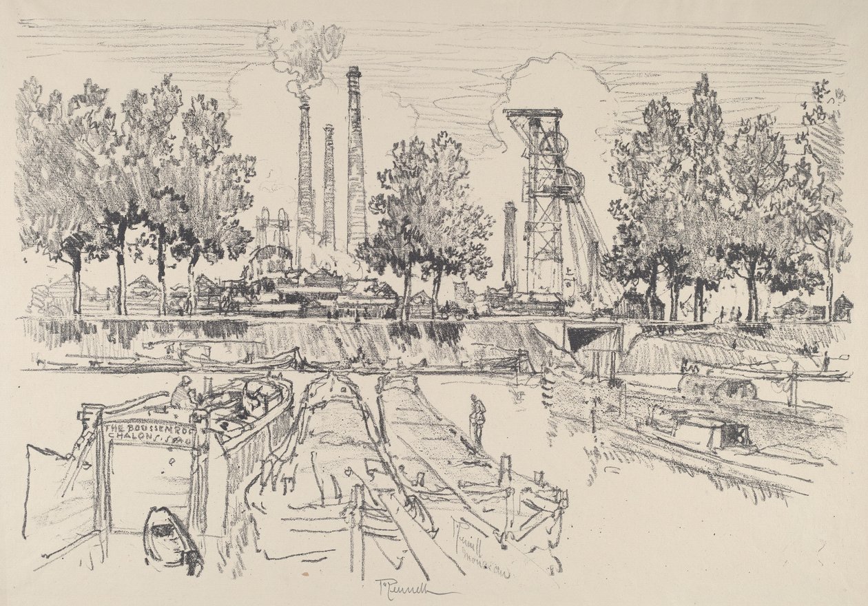 Minas de Carvão, Monceau, França, 1911. de Joseph Pennell
