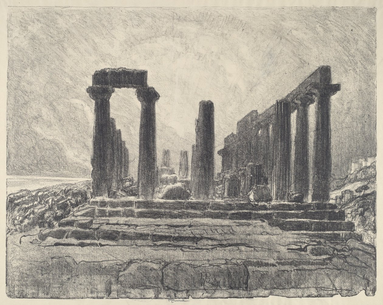 Colunas do Templo de Juno, Girgenti de Joseph Pennell