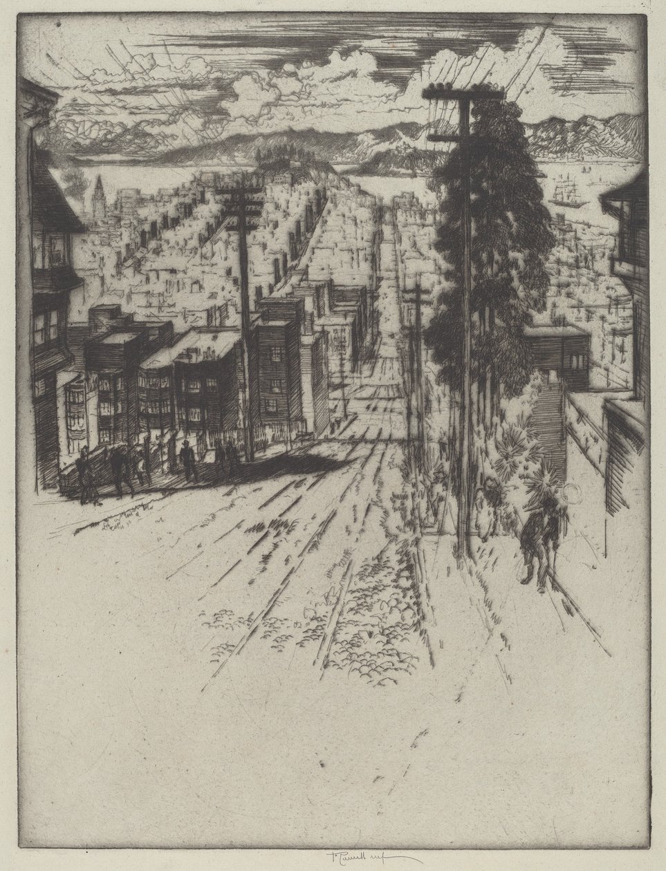 Down and Up the Hills to the Bay, San Francisco de Joseph Pennell
