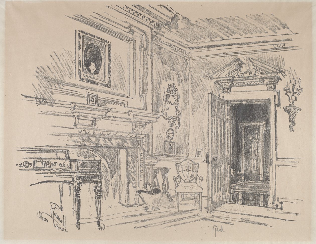 Sala de estar em Cliveden de Joseph Pennell