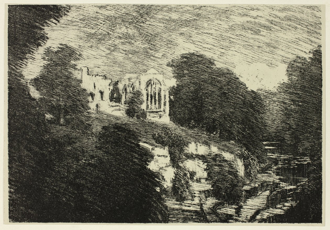 Abadia de Egglestone, do rio de Joseph Pennell