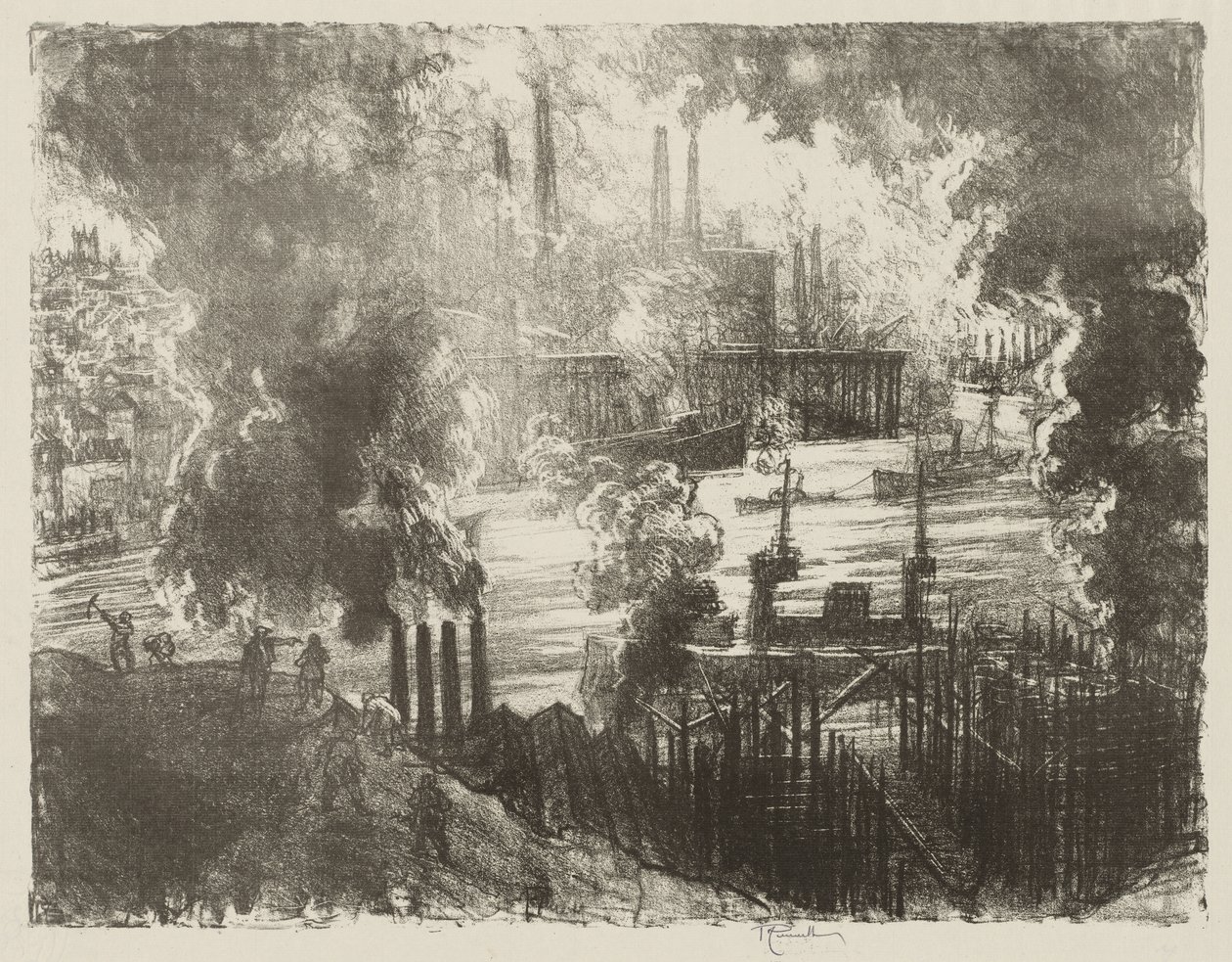 Trabalho de Guerra Inglês: Rio de Munições de Joseph Pennell