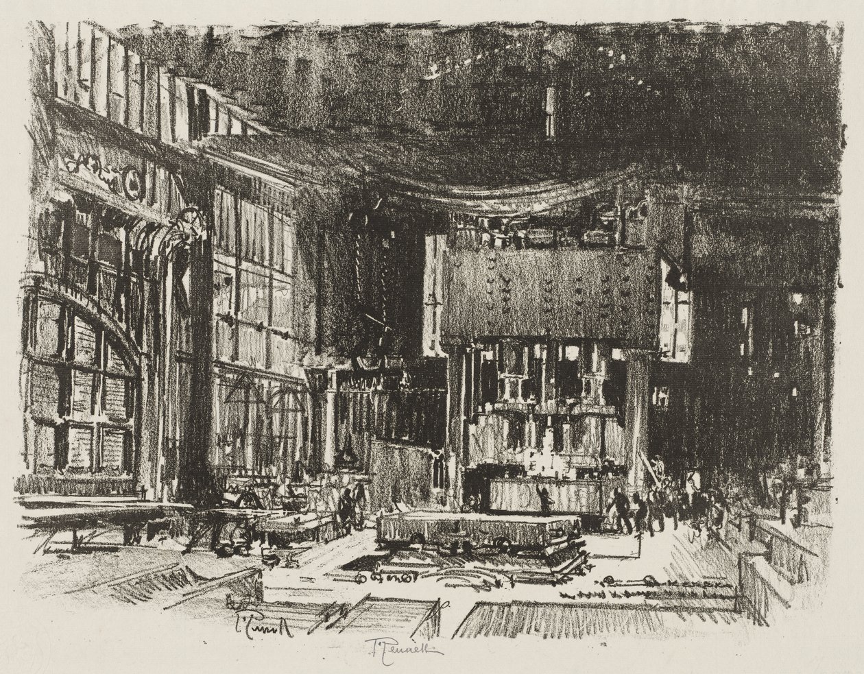 Inglês Trabalho de Guerra: Os Acólitos Preparando o Altar do Deus da Guerra de Joseph Pennell