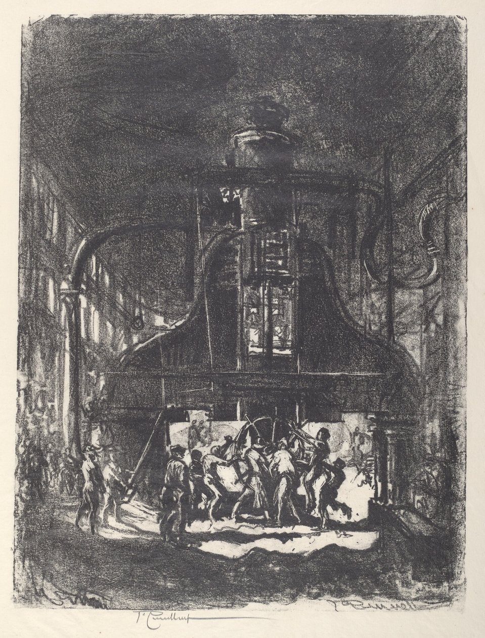 Forjando Conchas, Os Escravos da Roda, 1917. de Joseph Pennell