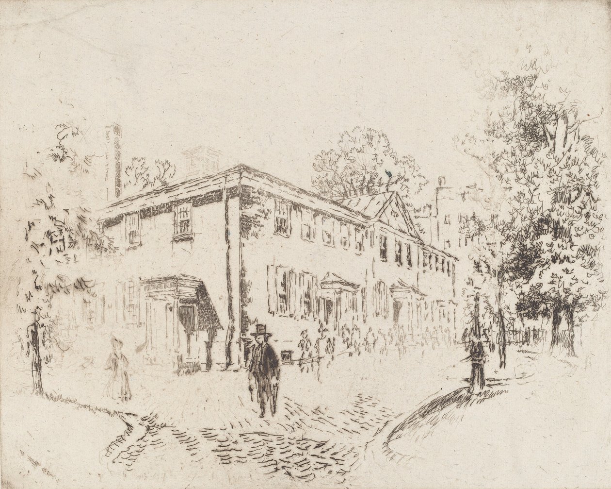 Fourth Street, Meeting House, Filadélfia, 1920. de Joseph Pennell