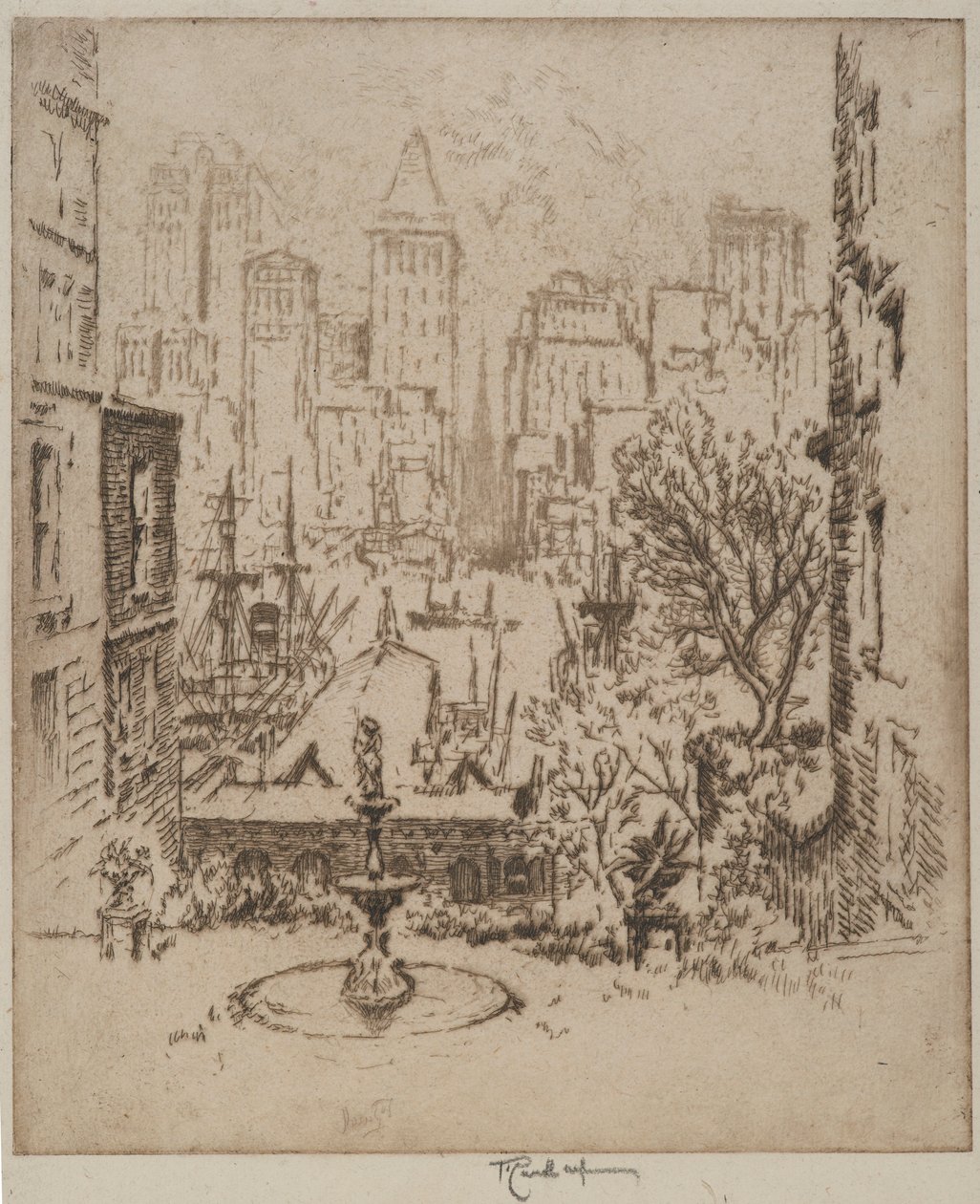 Da Clark Street a Wall Street, 1924 de Joseph Pennell