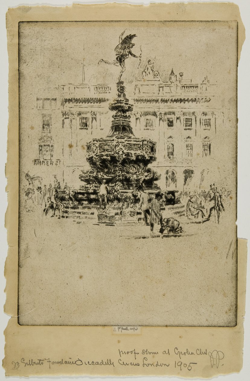 Monumento a Gilbert, Piccadilly Circus de Joseph Pennell