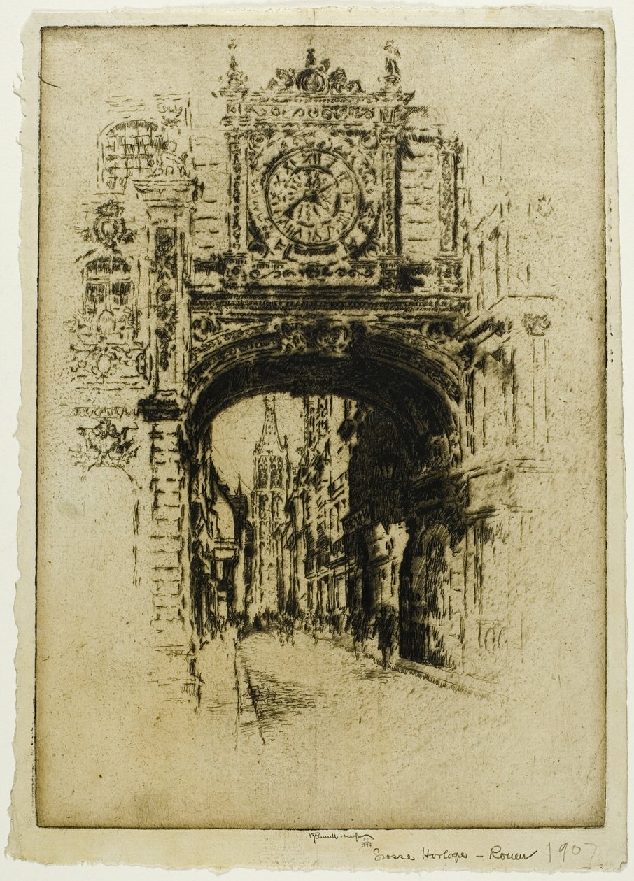 Grande Relógio, Rouen de Joseph Pennell