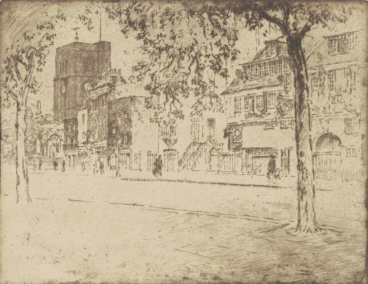 Casa onde Whistler morreu, 1904. de Joseph Pennell