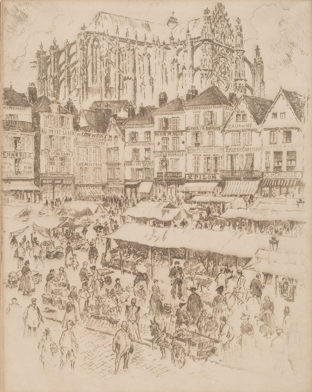 Place, Beauvais, 1907. de Joseph Pennell