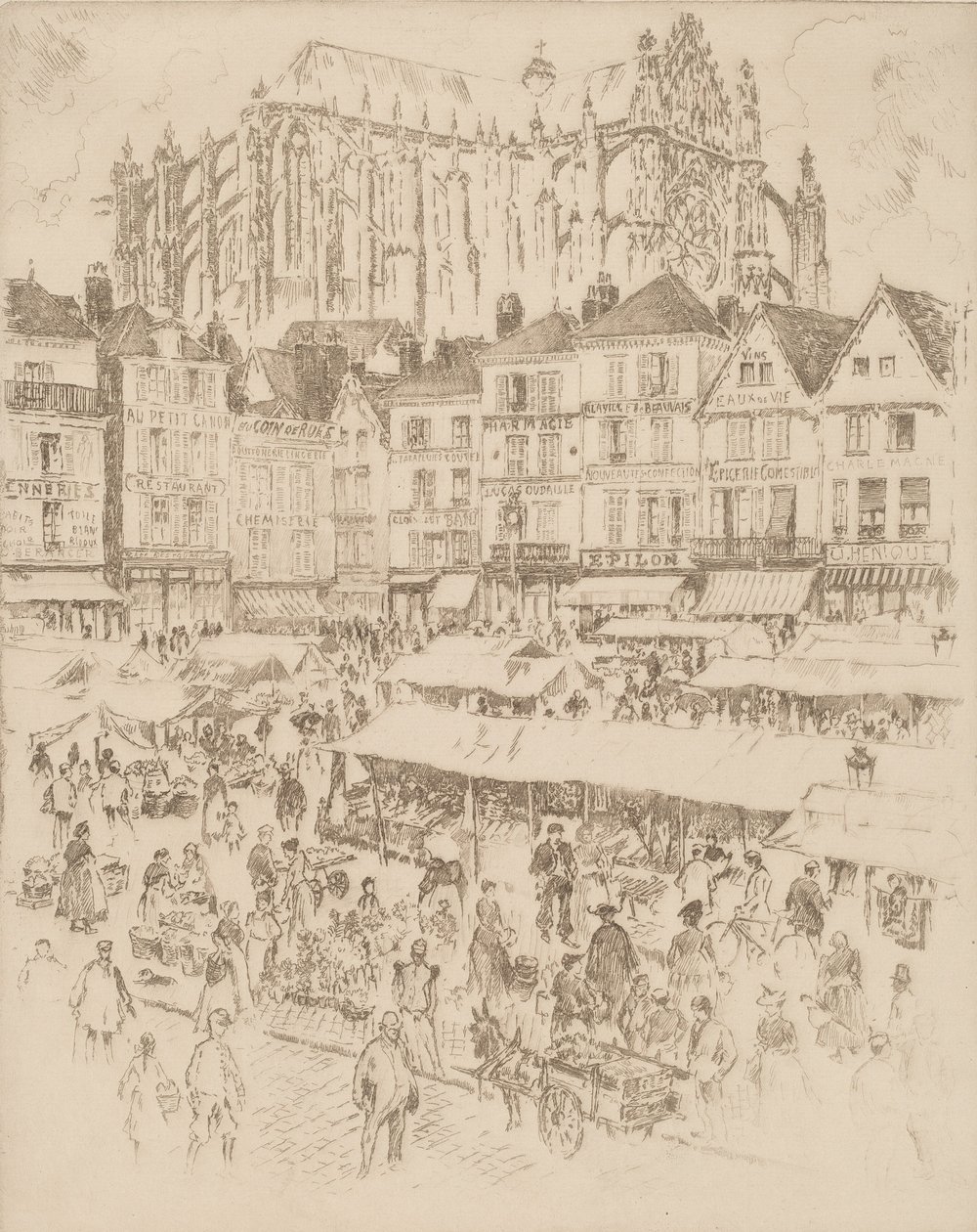 Place, Beauvais, 1907. de Joseph Pennell
