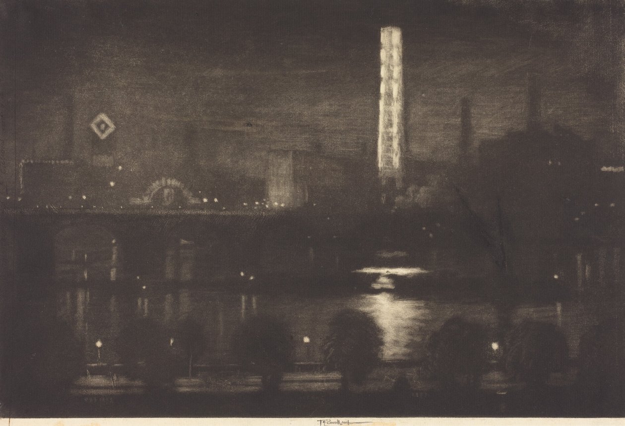 Noite londrina, uísque e chá de Joseph Pennell