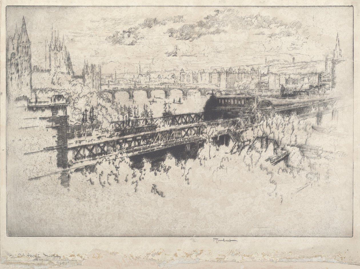 Londres sobre Charing Cross Bridge de Joseph Pennell