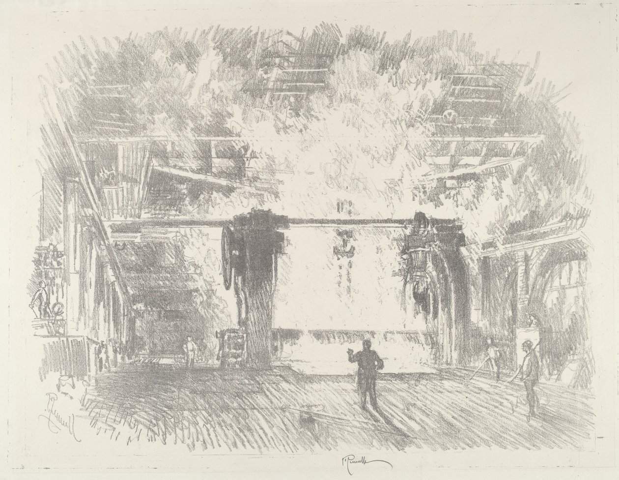Fazendo Blindagem-Placa, 1916. de Joseph Pennell