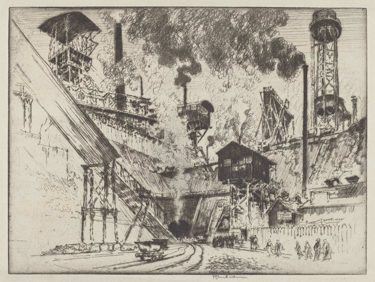 Boca da Mina, Ruhrort perto de Oberhausen de Joseph Pennell