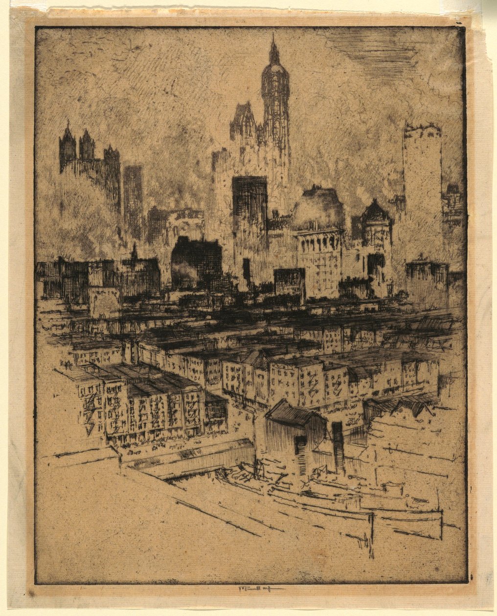Nova York da ponte do Brooklyn de Joseph Pennell