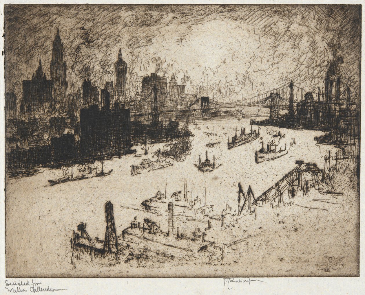 Nova Iorque de Williamsburg Bridge de Joseph Pennell