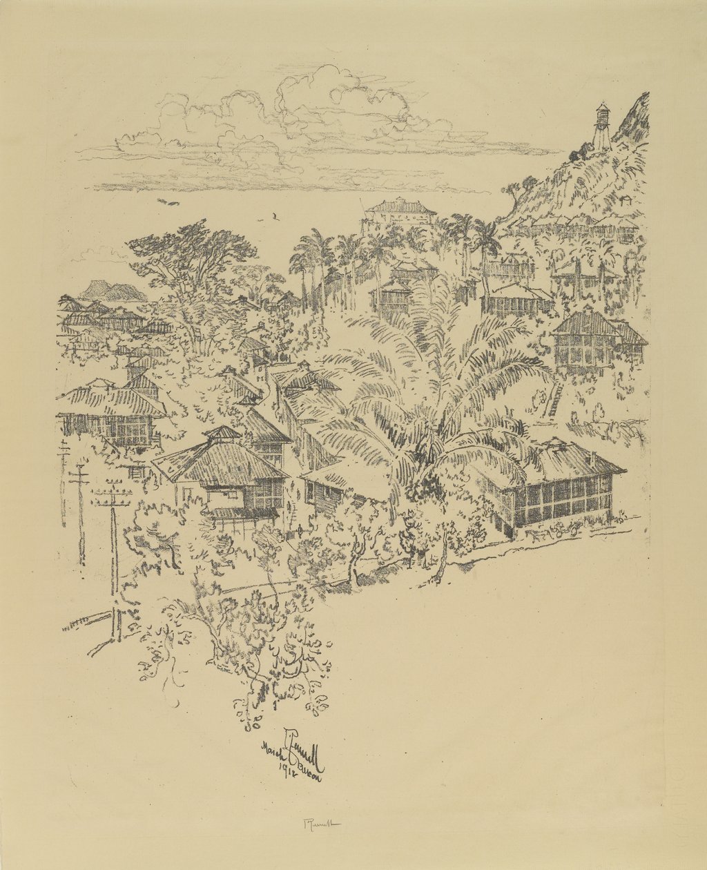 Oficial Ancon. Edifícios Administrativos, 1912 de Joseph Pennell