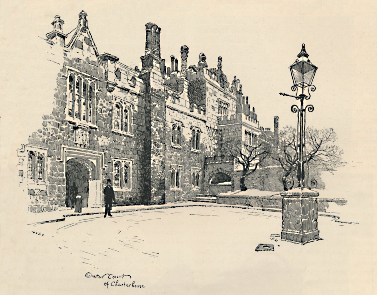 Old Charterhouse: O Tribunal dos Mestres, 1886 de Joseph Pennell