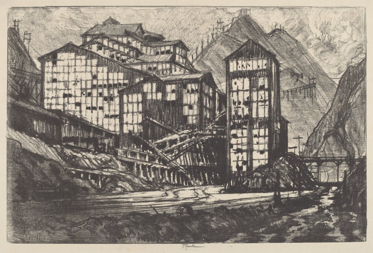 Velho milhão de olhos, 1910. de Joseph Pennell