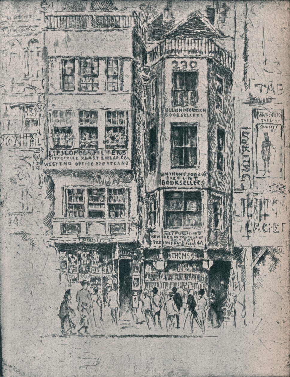 Lojas da costa velha, c1900, 1906-7 de Joseph Pennell