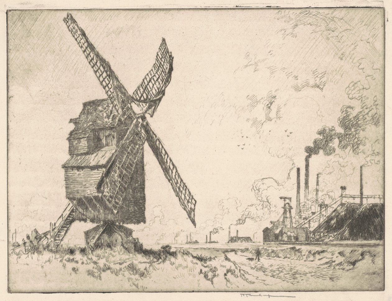 Moinhos Velhos e Novos, Valenciennes, 1910. de Joseph Pennell