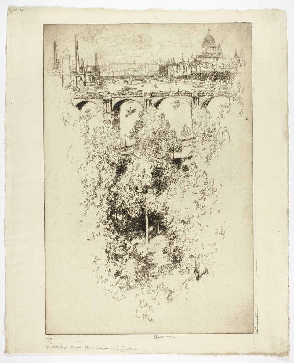 Sobre a ponte de Waterloo, igreja e trabalho de Joseph Pennell