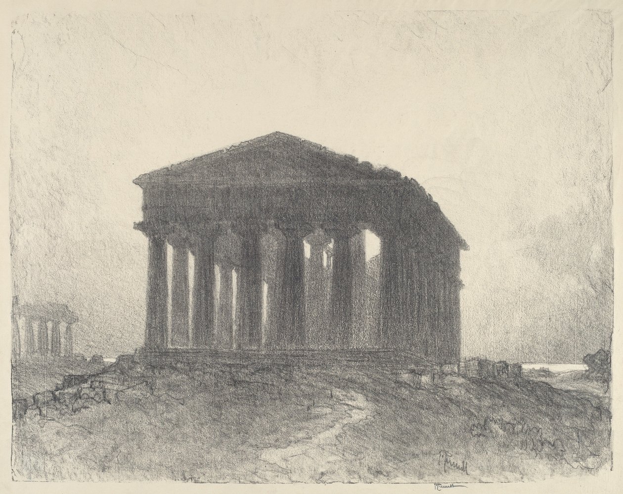 Paestum, noite, 1913. de Joseph Pennell