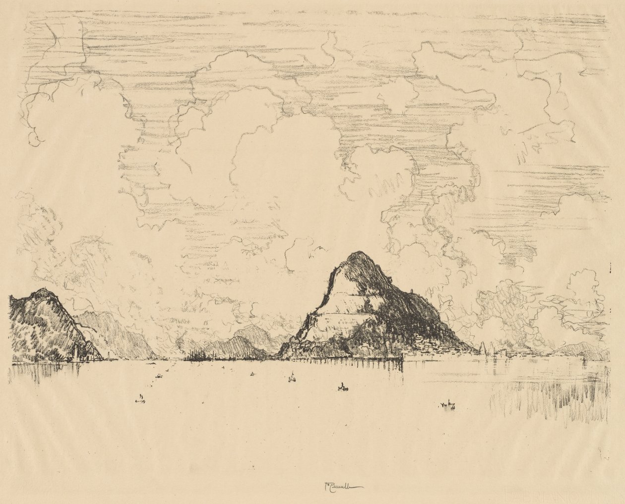 Panamá: Entrada do Canal do Pacífico, 1912. de Joseph Pennell
