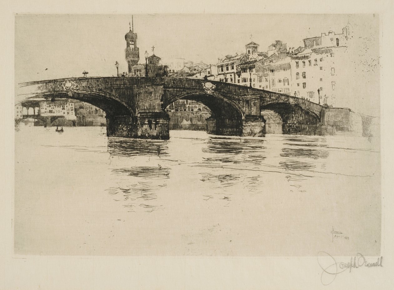 Ponte Santa Trinita, Florença de Joseph Pennell