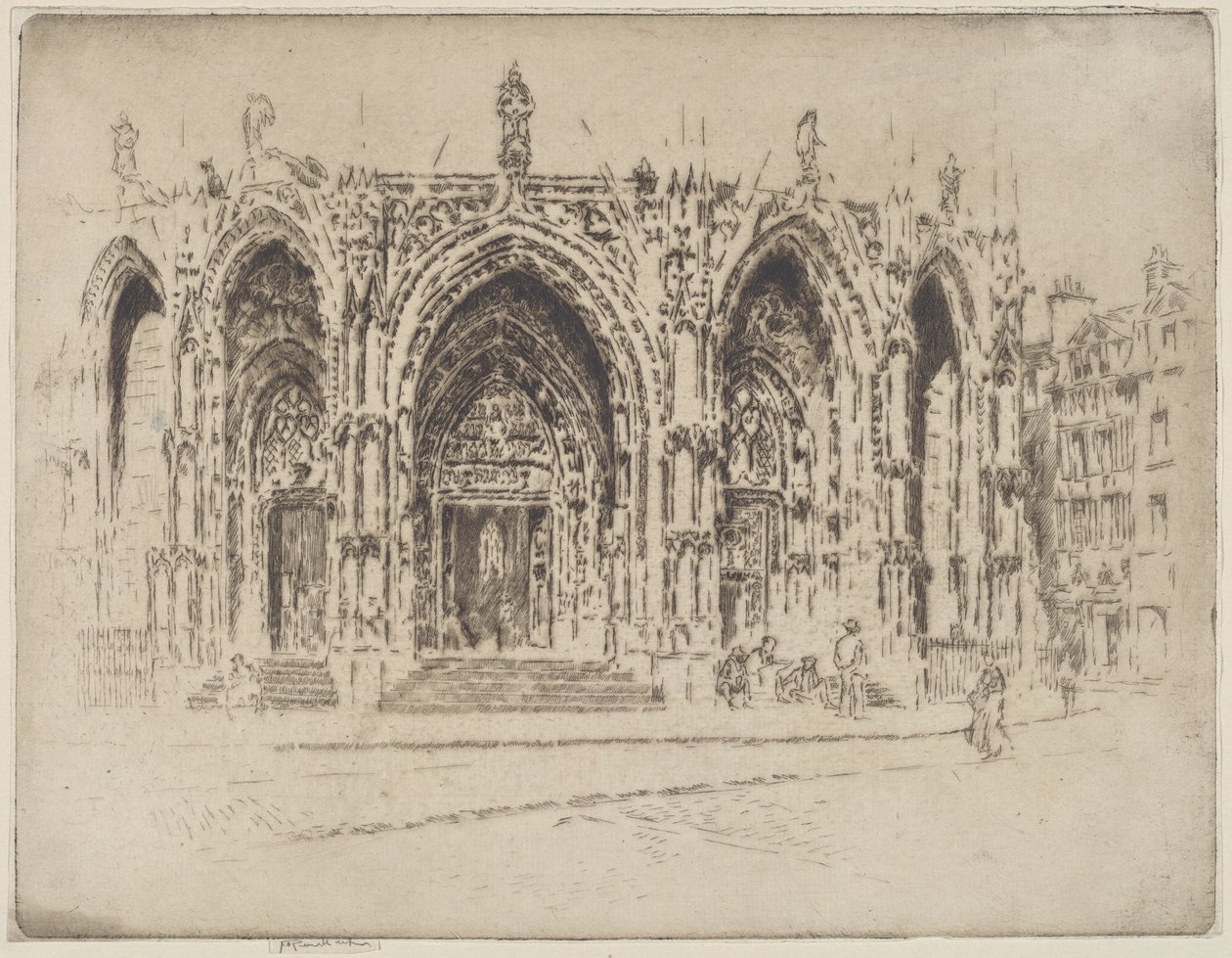 Pórtico de San Maclou, Rouen de Joseph Pennell