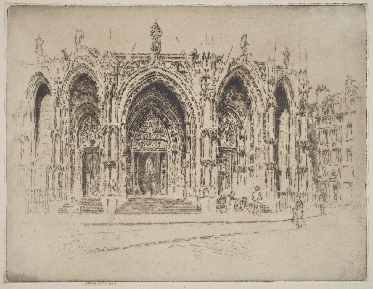 Pórtico de Saint-Maclou, Ruão de Joseph Pennell