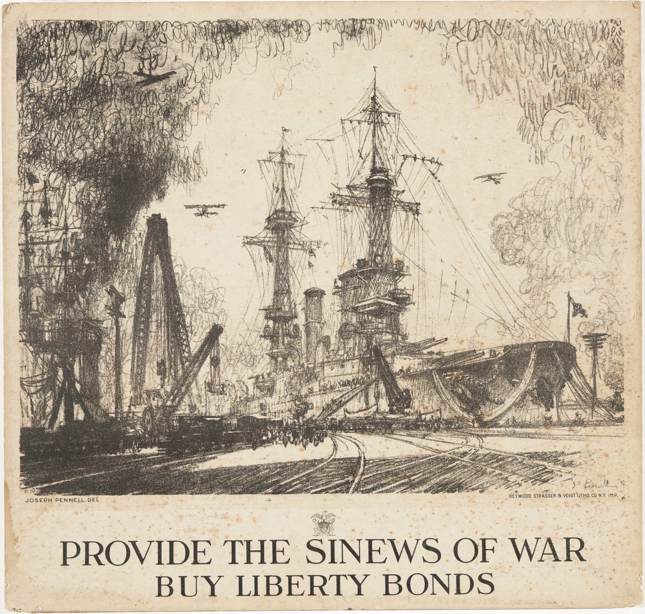 Fornecer os Sinews of War, Comprar Liberty Bonds de Joseph Pennell