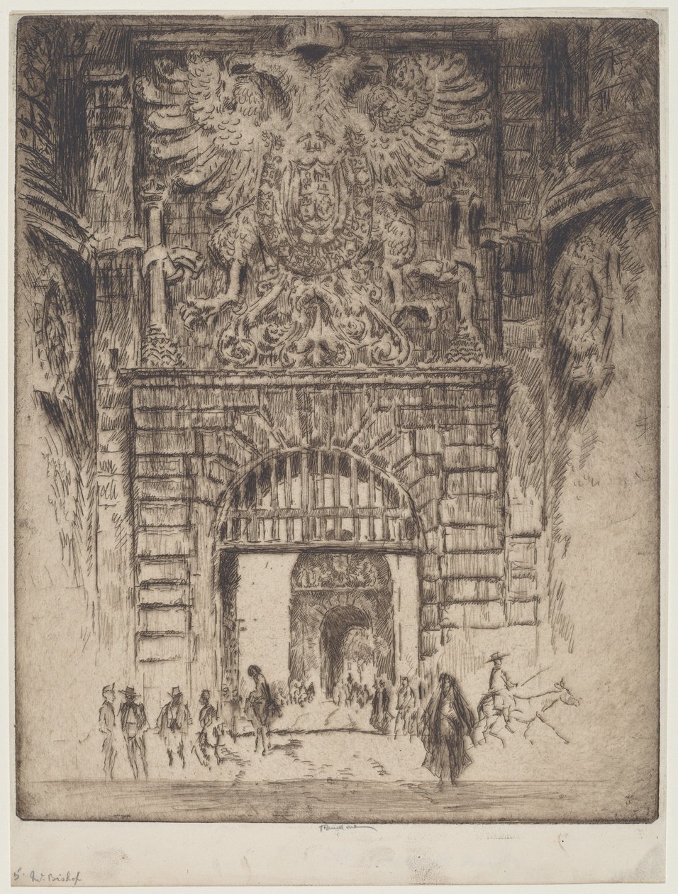 Puerta Bisagra, Portão de Madrid, Toledo de Joseph Pennell