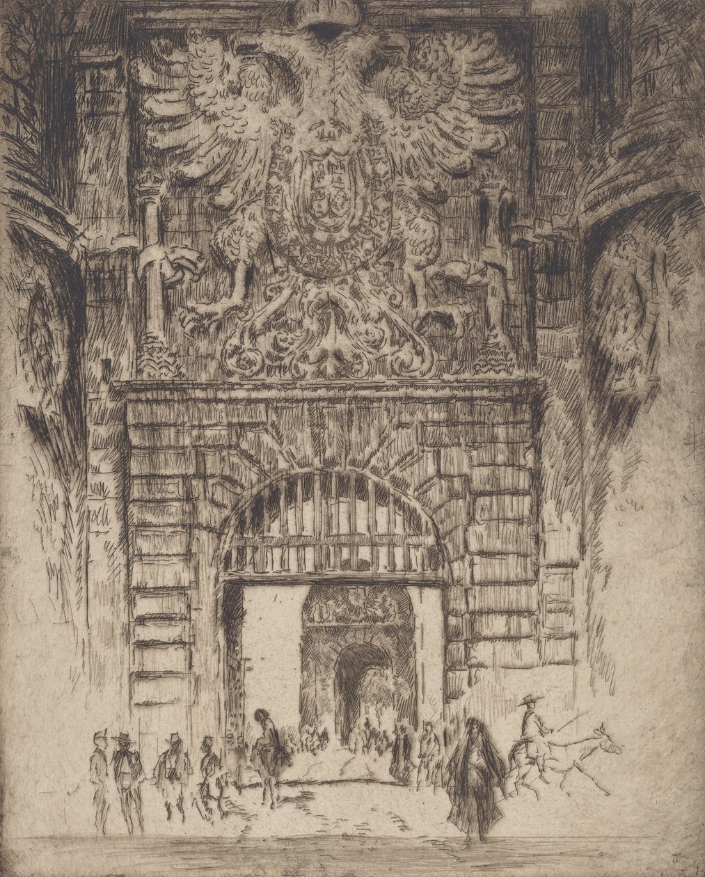 Porta Visagara, Porta de Madrid, Toledo, 1904. de Joseph Pennell