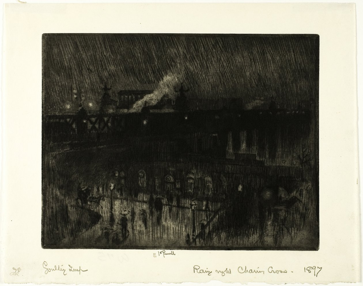 Noite chuvosa, Estação Charing Cross de Joseph Pennell